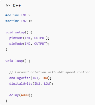 PWM Speed Control Example